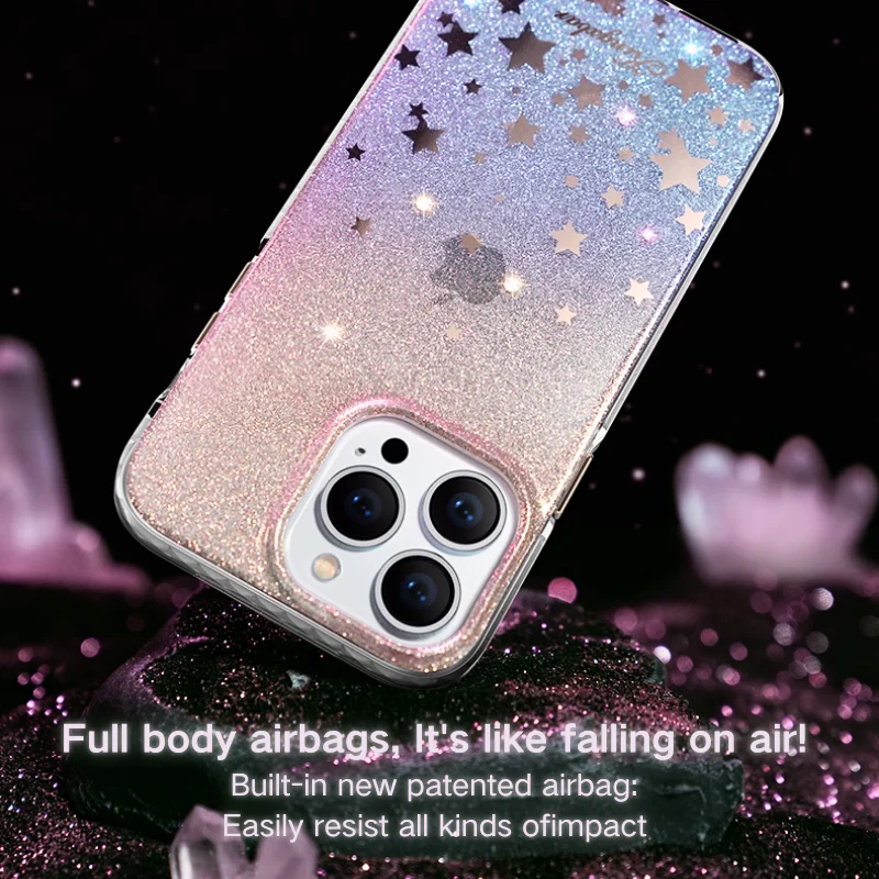 Apple iPhone 14/Plus/Pro/Pro Max Glitter Crystal Full-Cover Shockproof BlingBling Series Case - Image 6