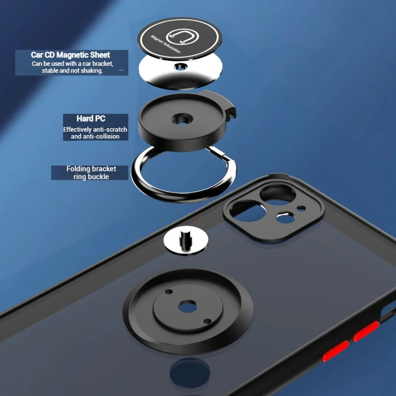 Apple iPhone 12/Mini/Pro/Max TPU Magnet Ring Holder Case - Image 5