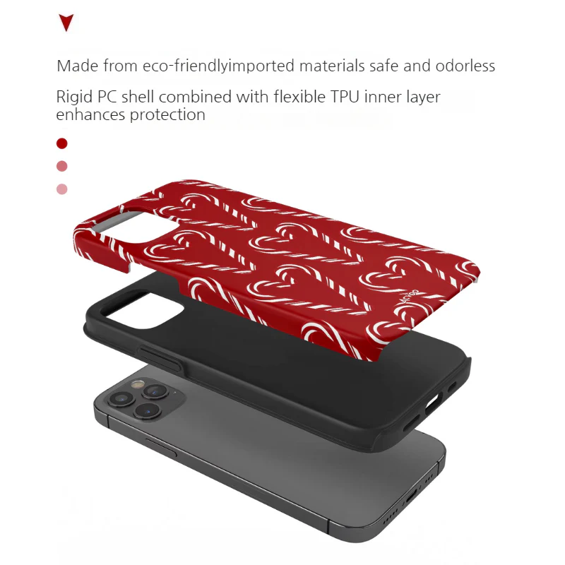 Apple iPhone 16/Pro/Pro Max/Plus - Christmas Candy Full-Body Shockproof Case - Image 5
