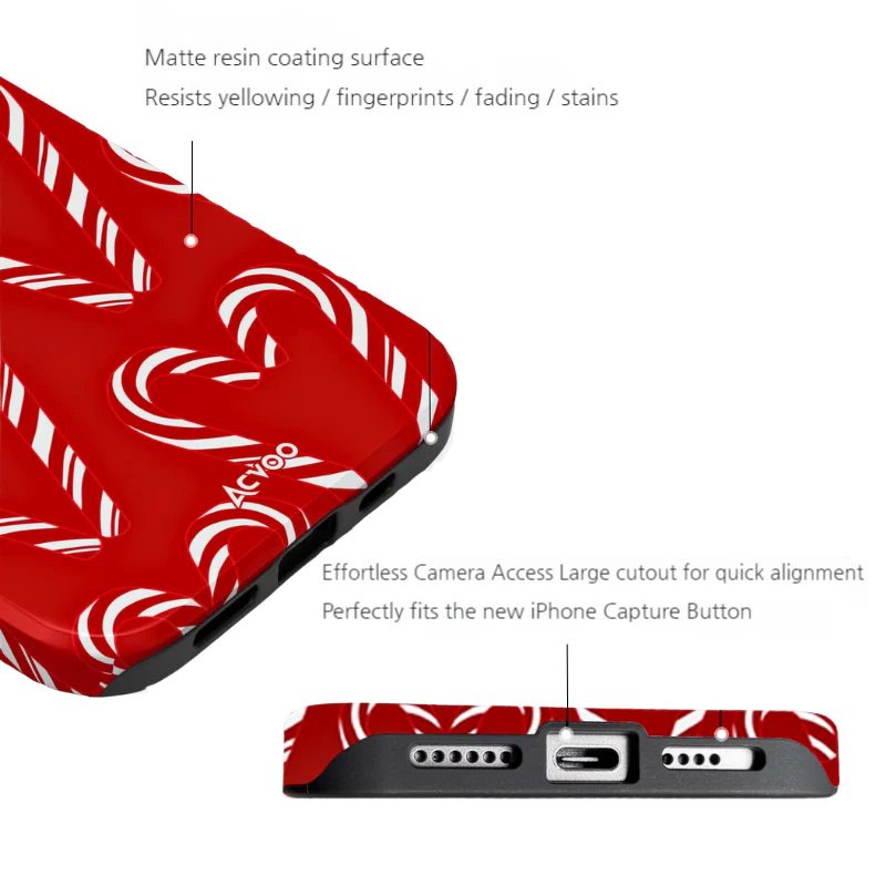Apple iPhone 16/Pro/Pro Max/Plus - Christmas Candy Full-Body Shockproof Case - Image 8