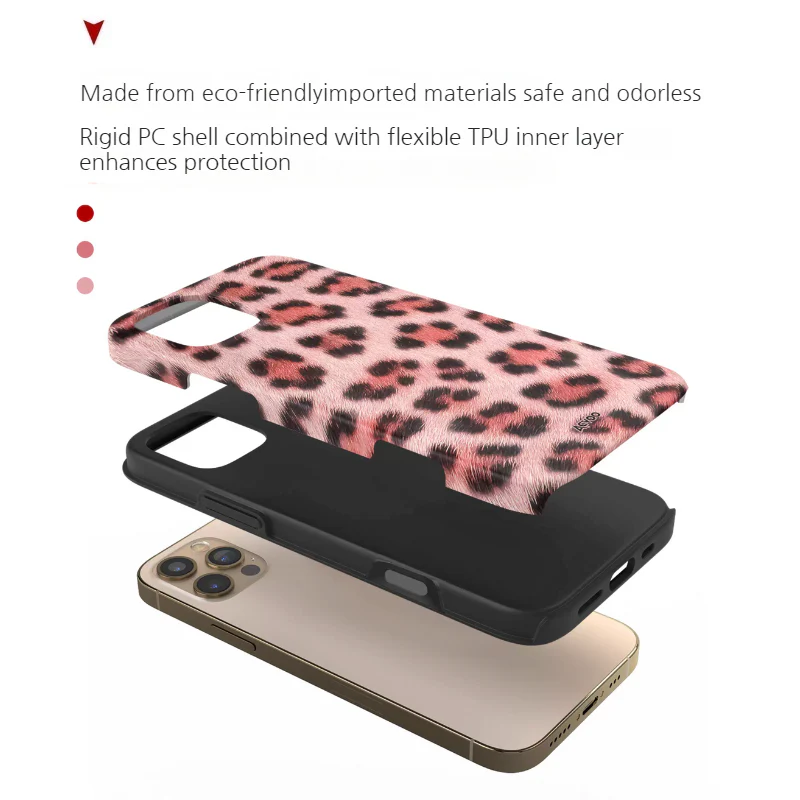 Apple iPhone 16/Pro/Pro Max/Plus - Leopard Print Double-Layer Shockproof Phone Case - Image 5