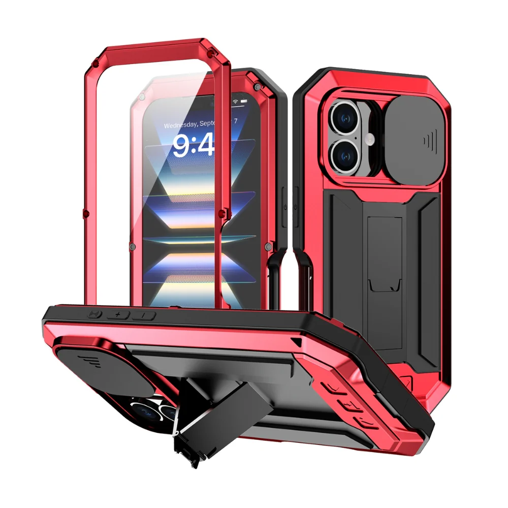 Apple iPhone 16/Pro/Plus/Max - R-JUST Sliding Camera IP54 Life Waterproof Holder Phone Case - Image 2