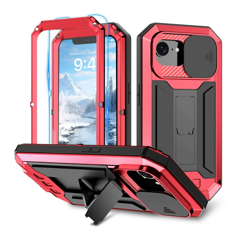 Apple iPhone 16e & 17e - R-JUST Sliding Camera IP54 Life Waterproof Holder Phone Case - Image 3