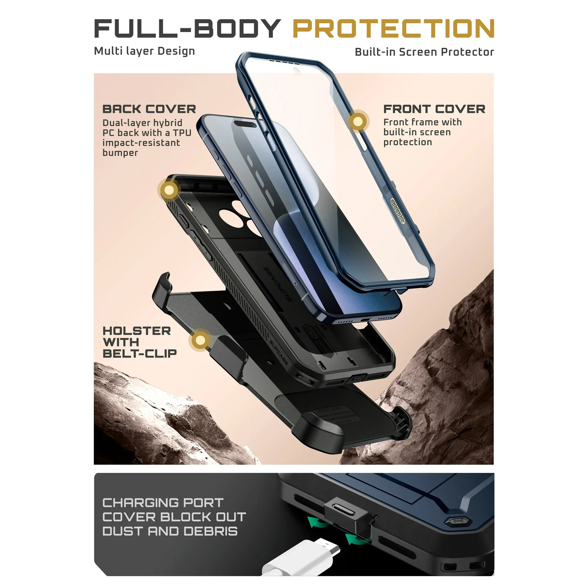 Apple iPhone 17/Pro/Pro Max - SUPCASE Military-Grade Full Body Heavy Duty Phone Case - Image 3