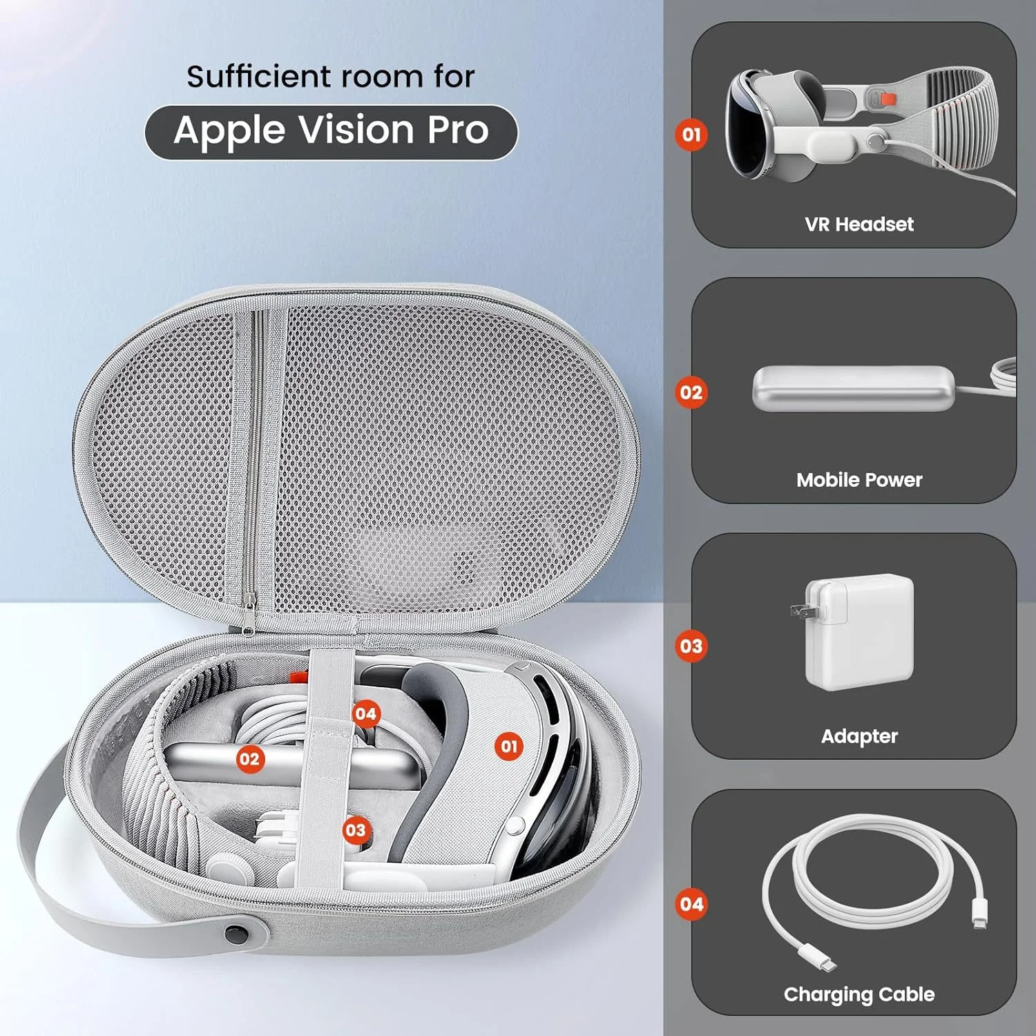 Apple Vision Pro - Handheld EVA Shockproof Hard Travel Storage Bag - Image 10