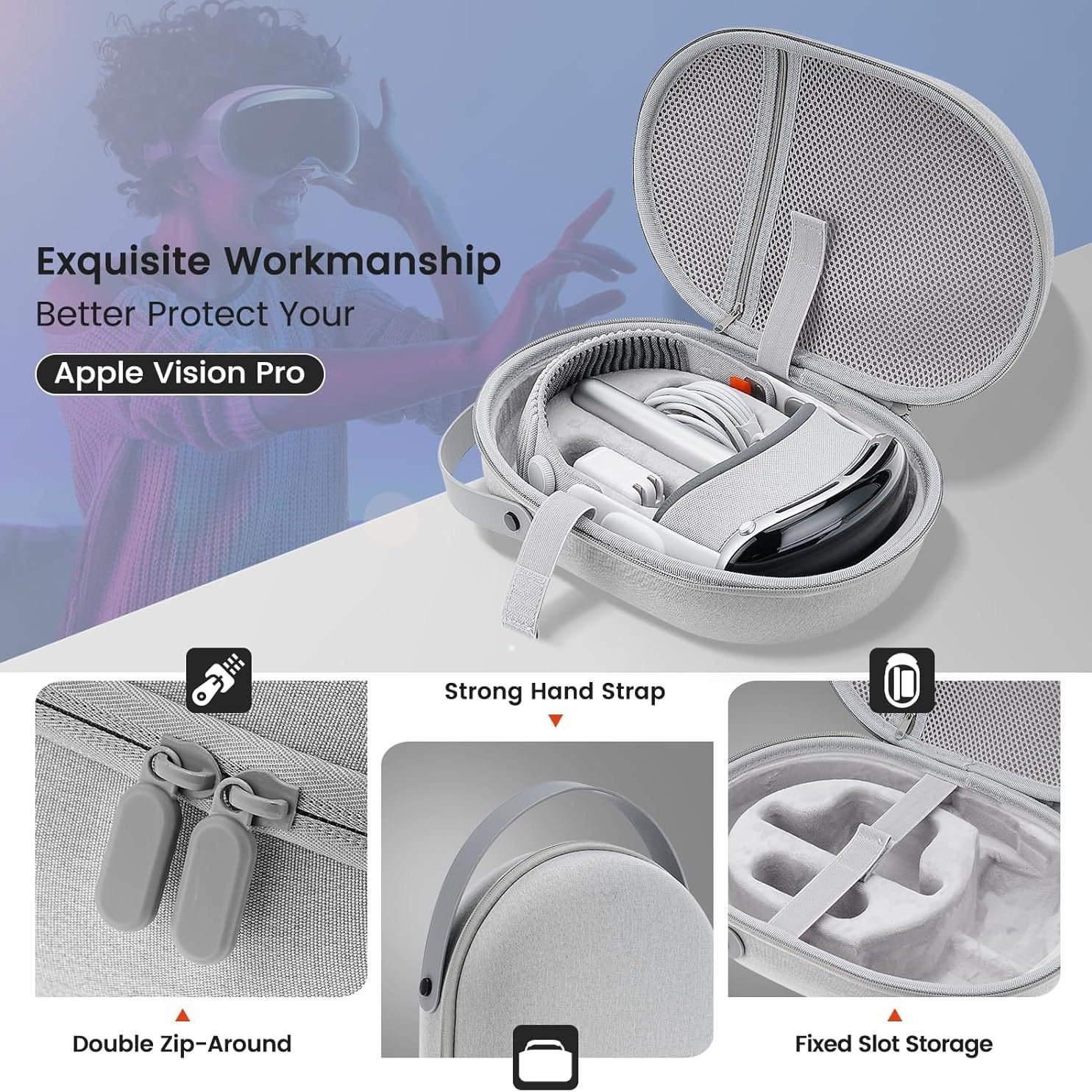 Apple Vision Pro - Handheld EVA Shockproof Hard Travel Storage Bag - Image 7