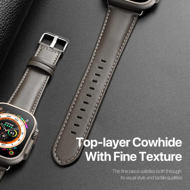 Apple Watch Series 1/2/3/4/5/6/SE/7/8/9/10 Business Premium Waterproof Leather Watch Strap Band - Image 3