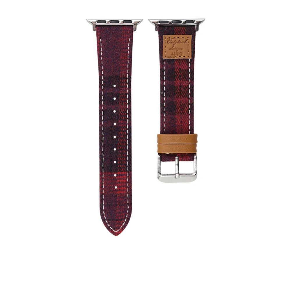 Apple Watch Series 1/2/3/4/5/6/SE/7/8/9/10/Ultra - Fashion Woolen Heat-transfer Printing Leather Band - Image 2
