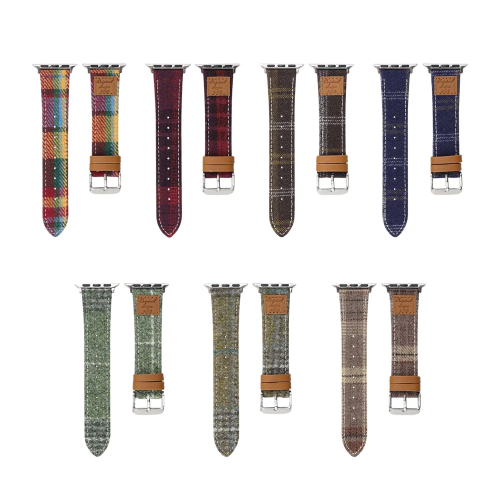 Apple Watch Series 1/2/3/4/5/6/SE/7/8/9/10/Ultra - Fashion Woolen Heat-transfer Printing Leather Band - Image 3