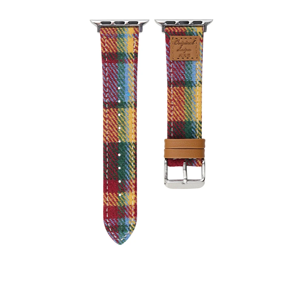 Apple Watch Series 1/2/3/4/5/6/SE/7/8/9/10/Ultra - Fashion Woolen Heat-transfer Printing Leather Band - Image 4