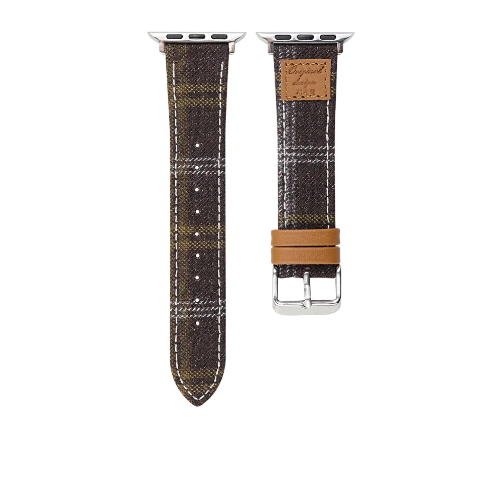 Apple Watch Series 1/2/3/4/5/6/SE/7/8/9/10/Ultra - Fashion Woolen Heat-transfer Printing Leather Band - Image 5