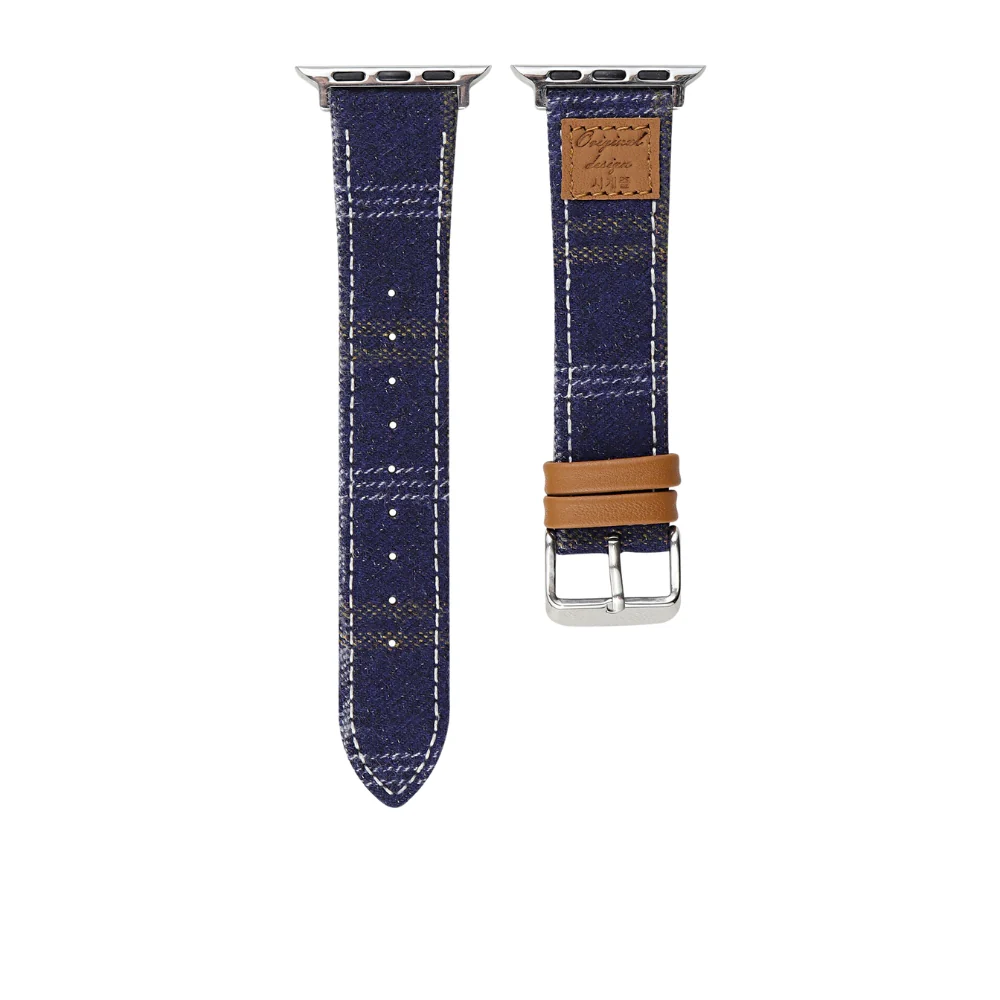 Apple Watch Series 1/2/3/4/5/6/SE/7/8/9/10/Ultra - Fashion Woolen Heat-transfer Printing Leather Band - Image 6