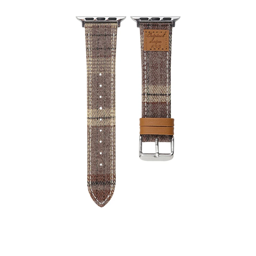 Apple Watch Series 1/2/3/4/5/6/SE/7/8/9/10/Ultra - Fashion Woolen Heat-transfer Printing Leather Band - Image 9