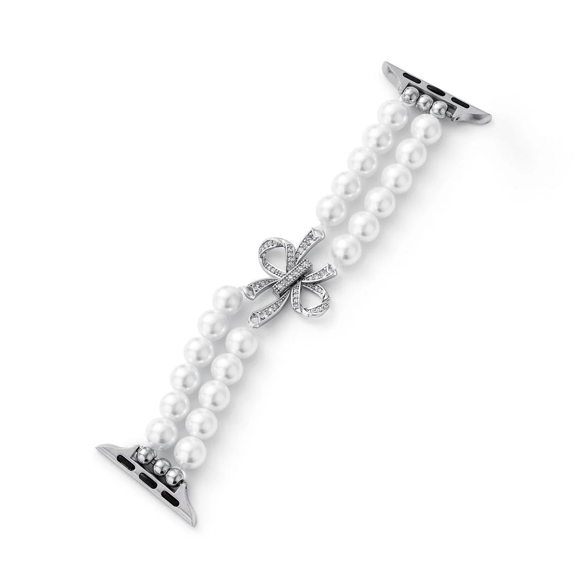 Apple Watch Series 1/2/3/4/5/6/SE/7/8/9/Ultra - Bowknot Pearl Elastic Watch Band