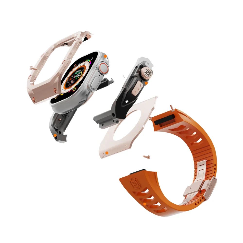 Apple Watch Series 7/8/9/Ultra - Mechanical Metal Stainless Steel Heavy Duty Series Watch Case - Image 10