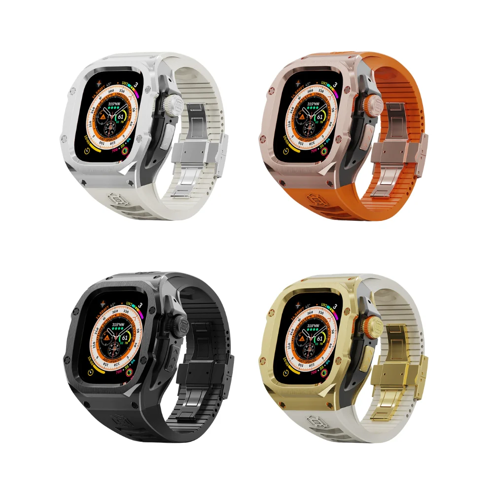 Apple Watch Series 7/8/9/Ultra - Mechanical Metal Stainless Steel Heavy Duty Series Watch Case - Image 2