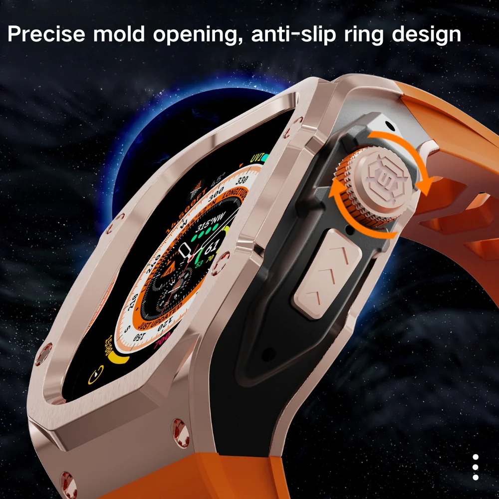 Apple Watch Series 7/8/9/Ultra - Mechanical Metal Stainless Steel Heavy Duty Series Watch Case - Image 3