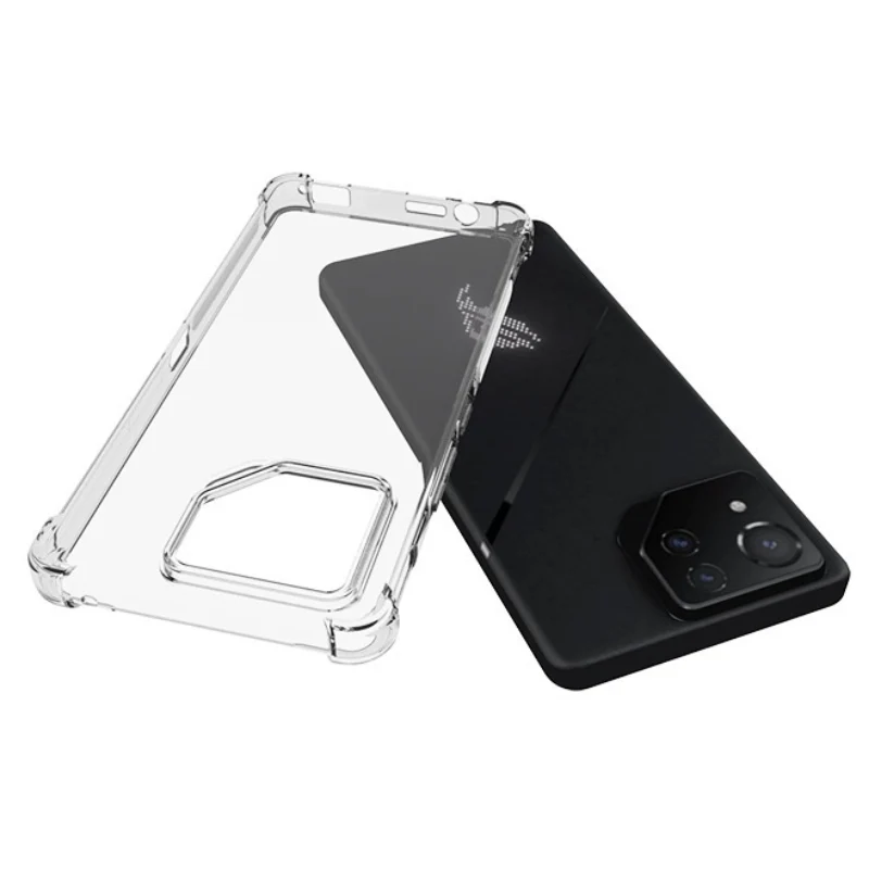 Asus ROG Phone 8/8 Pro - AirPillow Cushion Transparent Soft Clear TPU Four Corners Protective Case With 2PC 9H Tempered Glass Screen Protector - Image 7
