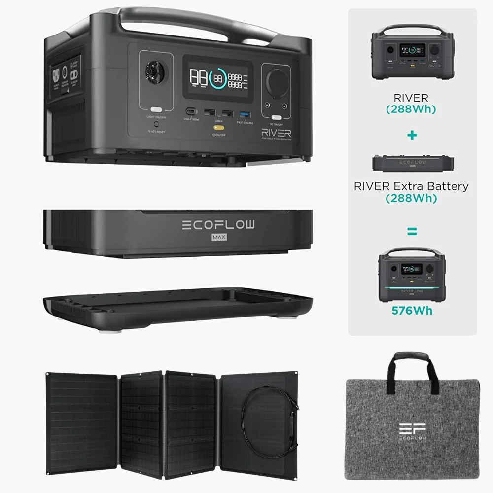 [AU Version][Solar Panel Expandable] EcoFlow River 600W 288Wh/80000mAh Portable Power Station