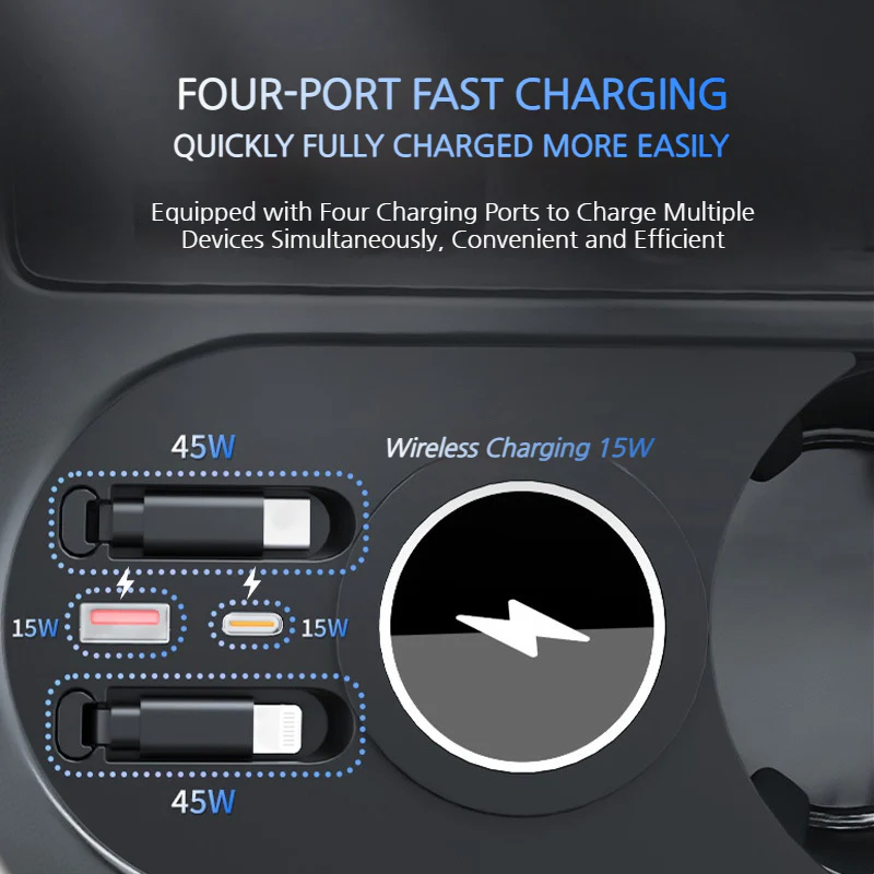 Audi A3 (2021–2025) Car Wireless Fast Charging Hub - Image 2