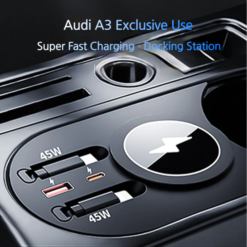 Audi A3 (2021–2025) Car Wireless Fast Charging Hub - Image 5
