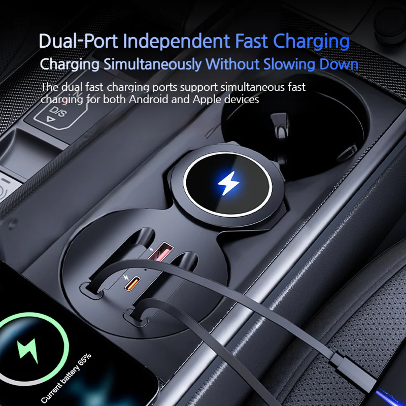 Audi A6L (2019–2025) Car Wireless Fast Charging Hub - Image 3