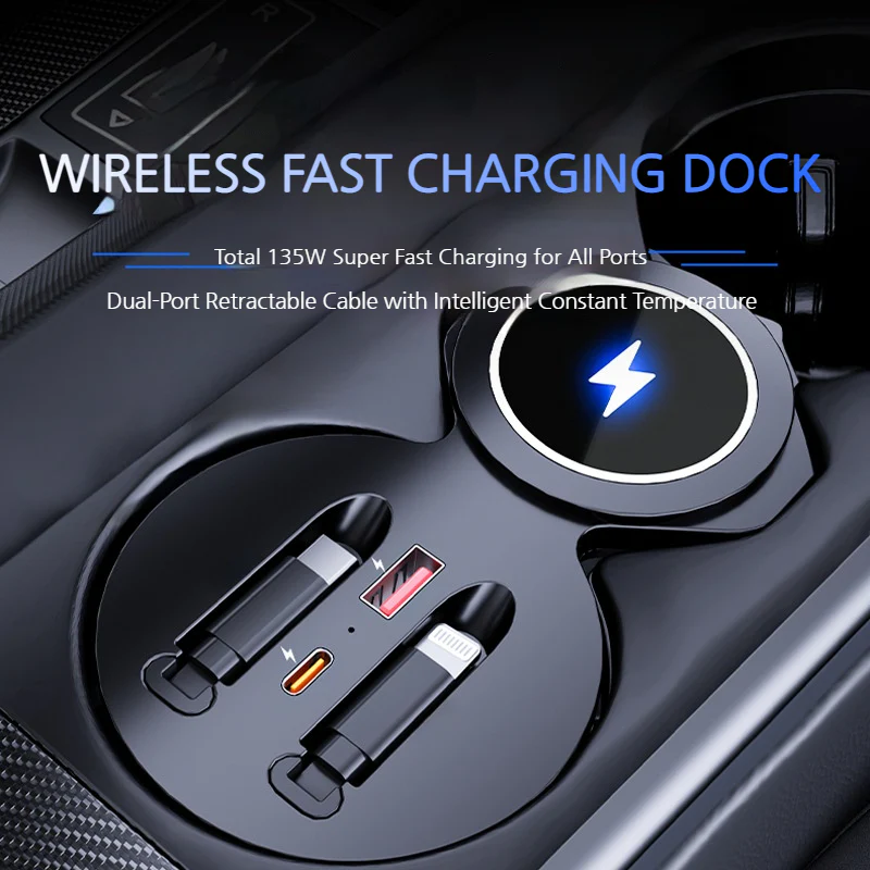 Audi A6L (2019–2025) Car Wireless Fast Charging Hub - Image 5