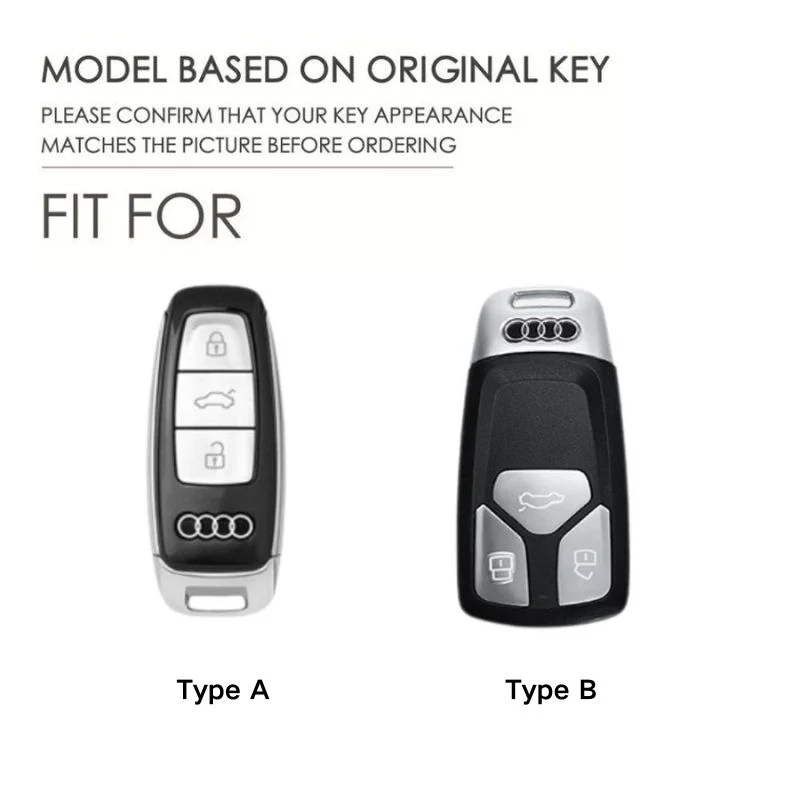 Audi Zinc Alloy Silicone Car Key Fob Case Cover For A3, A4, A5, A6, A8, Q2, Q5, Q7, Q8, e-tron - Image 6