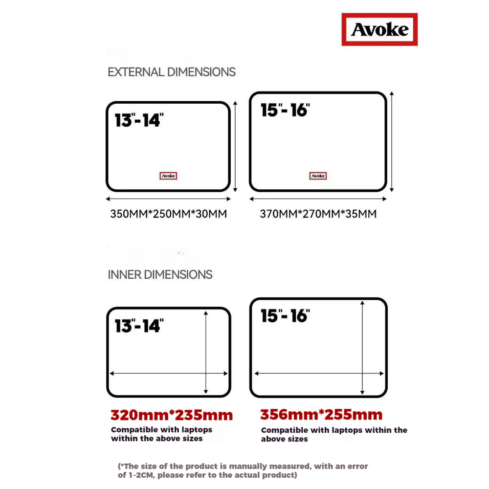 Avoke Premium Design Soft Padded 13"/14"/15" Universal Laptop Sleeve & Tablet Carry Case - Image 9