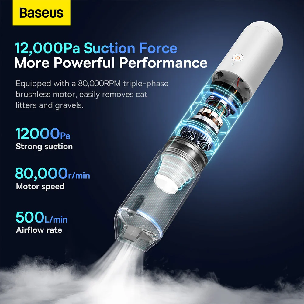 Baseus A3 Lite Car Vacuum Cleaner 100W 12000 Pa - Image 10