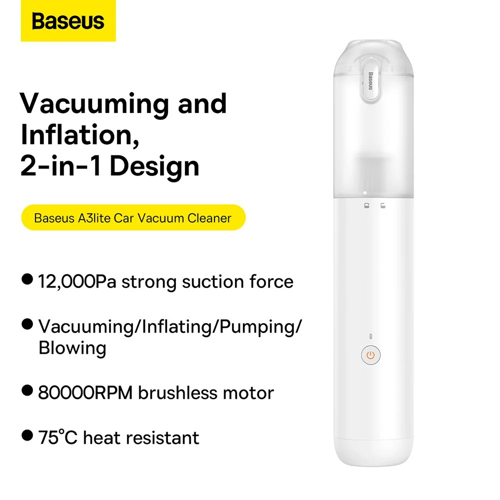 Baseus A3 Lite Car Vacuum Cleaner 100W 12000 Pa - Image 5