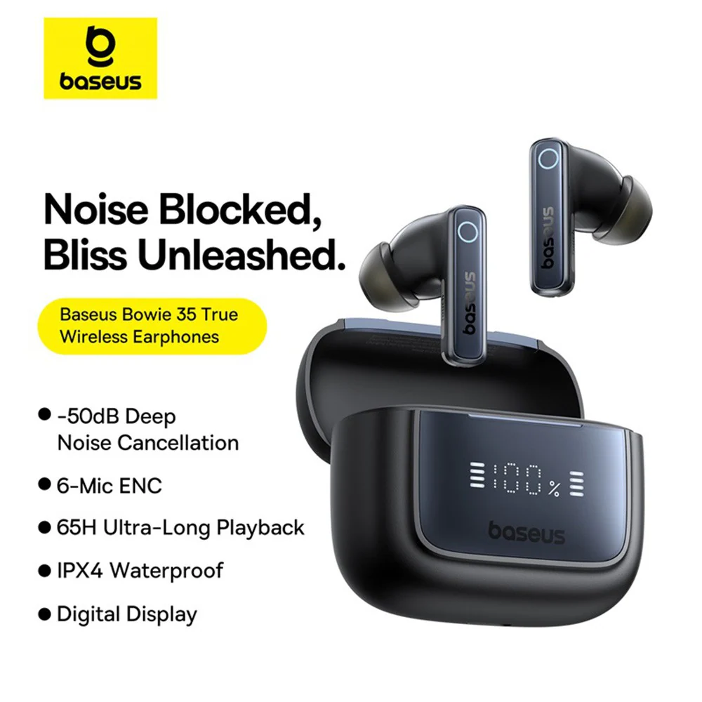 Baseus Bowie 35 True Wireless Earphones-Cosmic Black (A00073800123-00) - Image 8
