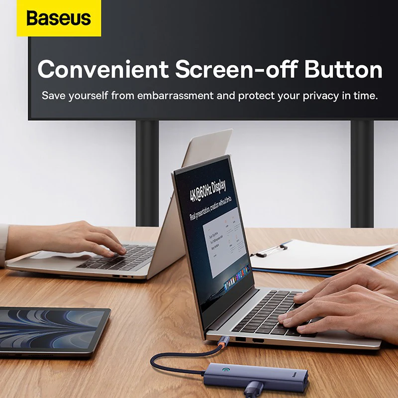 Baseus Flite Series 5-Port HUB Docking Station (Type-C to HDMI4K@30Hz*1+USB 3.0*4) - Image 10