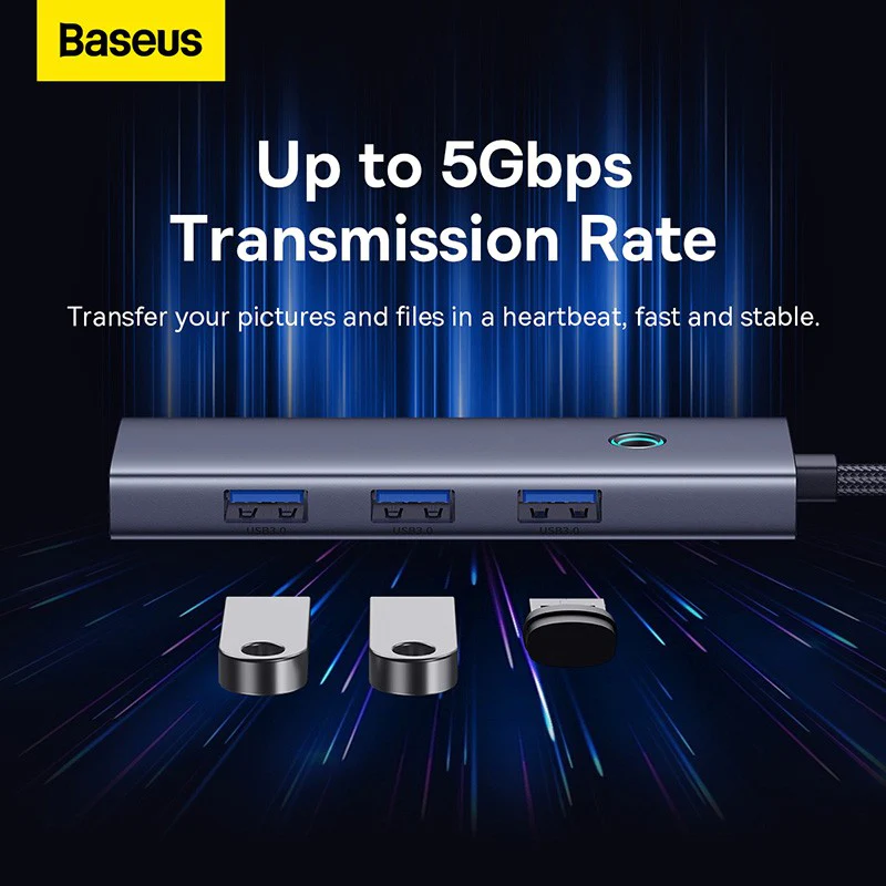 Baseus Flite Series 5-Port HUB Docking Station (Type-C to HDMI4K@30Hz*1+USB 3.0*4) - Image 8