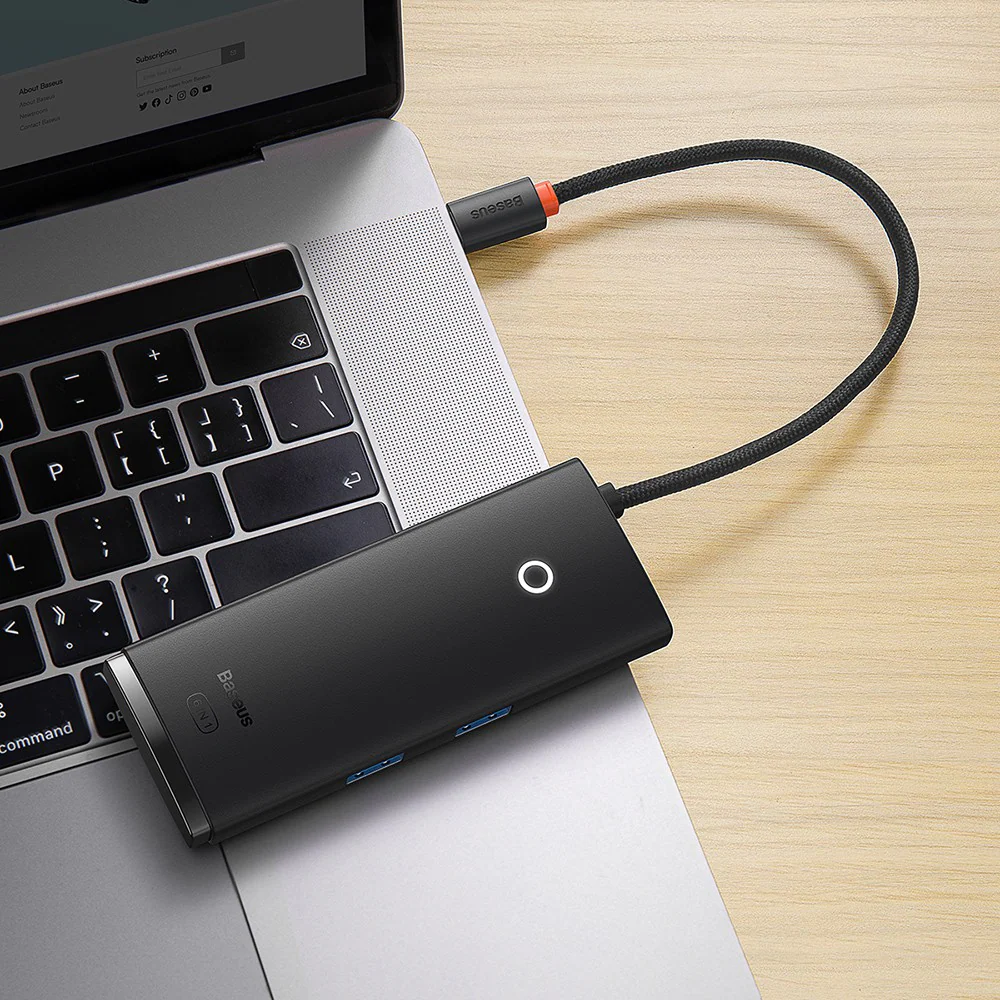 Baseus Lite Series 6-Port Type-C HUB Docking Station (Type-C to HDMI+USB3.0*2+PD+SD/TF) - Black - Image 8