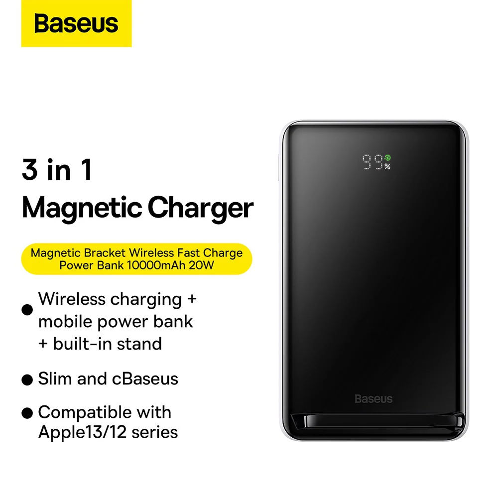 Baseus Magnetic Bracket Wireless Fast Charge Power Bank 10000mAh 20W - Image 7
