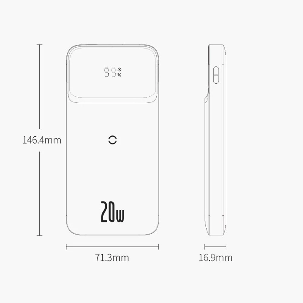 Baseus Magnetic Wireless Quick Charging Power Bank 10000mAh 20W (2022 Overseas Edition) PPCX010201 - Blue - Image 10