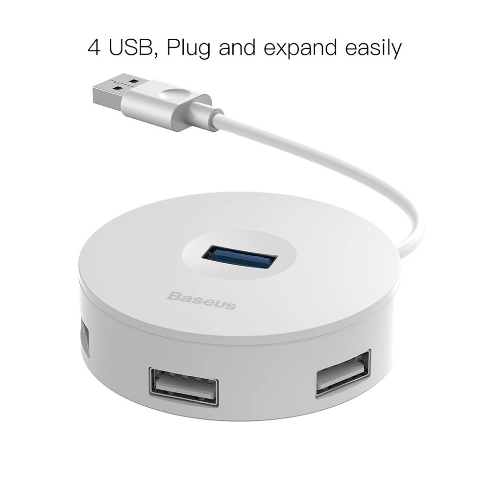 Baseus Round Box HUB Adapter (USB3.0 to USB3.0 x 1 + USB2.0 x 3) 10cm - Image 2