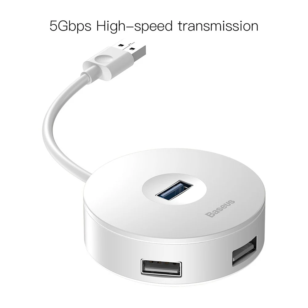 Baseus Round Box HUB Adapter (USB3.0 to USB3.0 x 1 + USB2.0 x 3) 10cm - Image 5