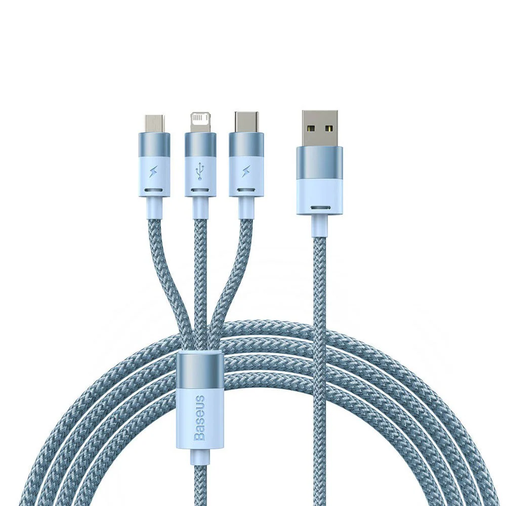 Baseus StarSpeed 1-for-3 Fast Charging Data Cable USB to M+L+C 3.5A 1.2m - Image 2
