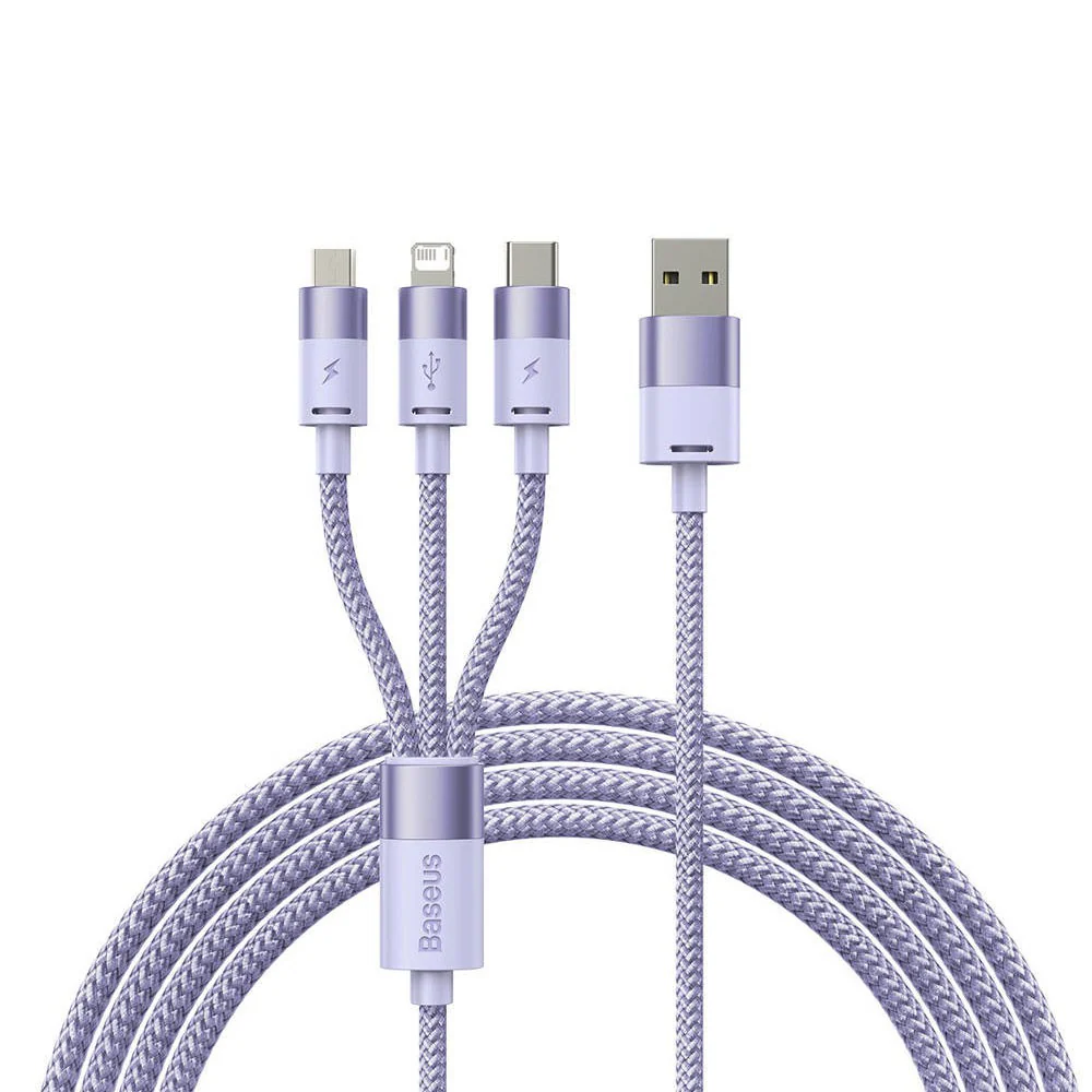 Baseus StarSpeed 1-for-3 Fast Charging Data Cable USB to M+L+C 3.5A 1.2m - Image 3