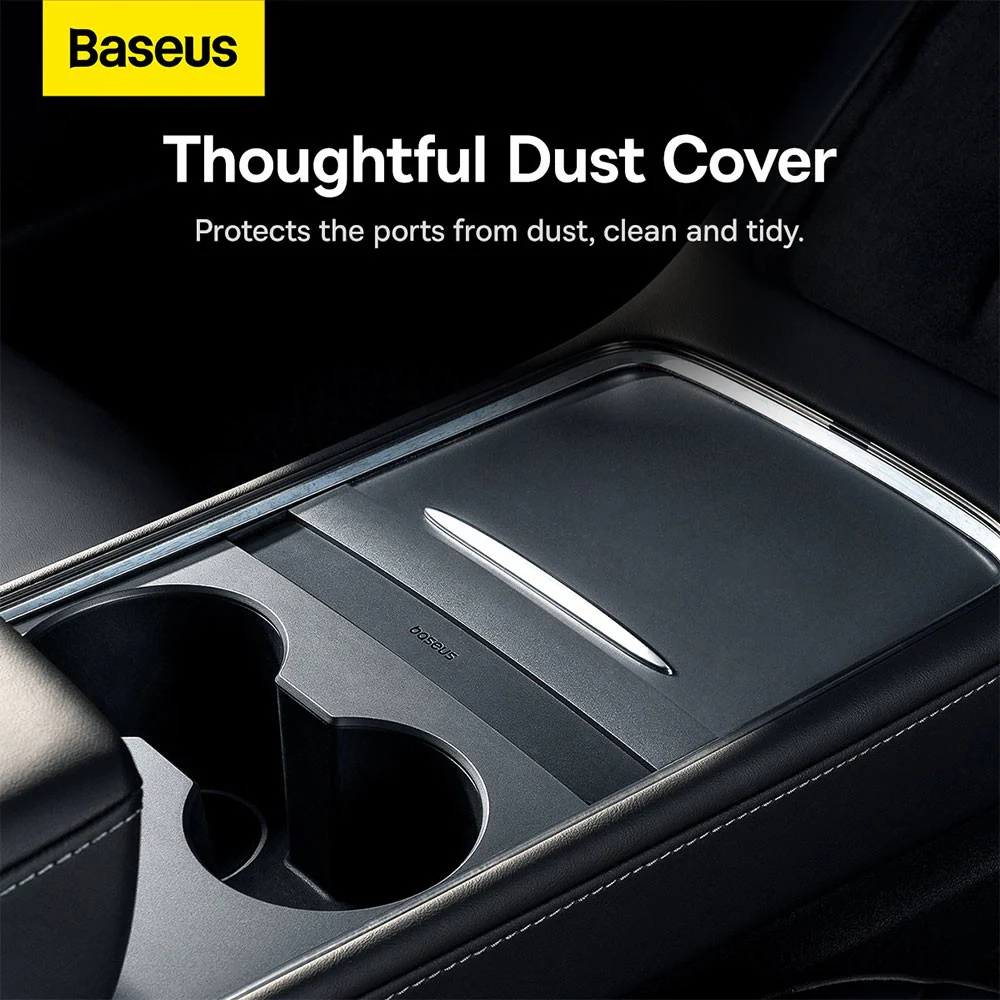 Baseus T-Space Series HUB for Tesla Cars (With a retractable 45W type-C cable) - Cluster Black - Image 11
