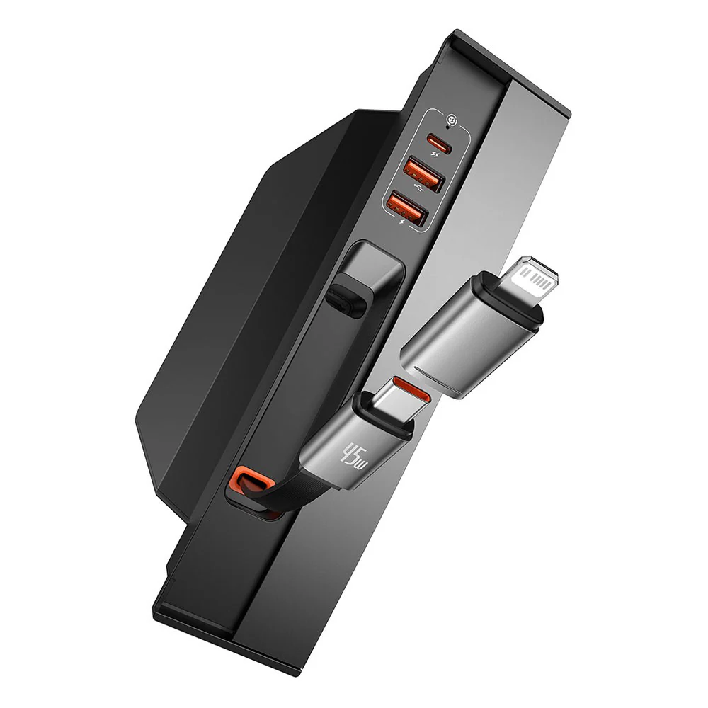 Baseus T-Space Series HUB for Tesla Cars (With a retractable 45W type-C cable) - Cluster Black - Image 4
