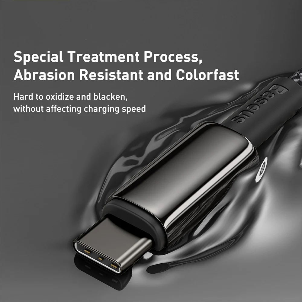 Baseus Tungsten Gold Fast Charging Data Cable Type-C to Type-C 100W 1M Compatible for iPhone 15 16 Series - Image 3