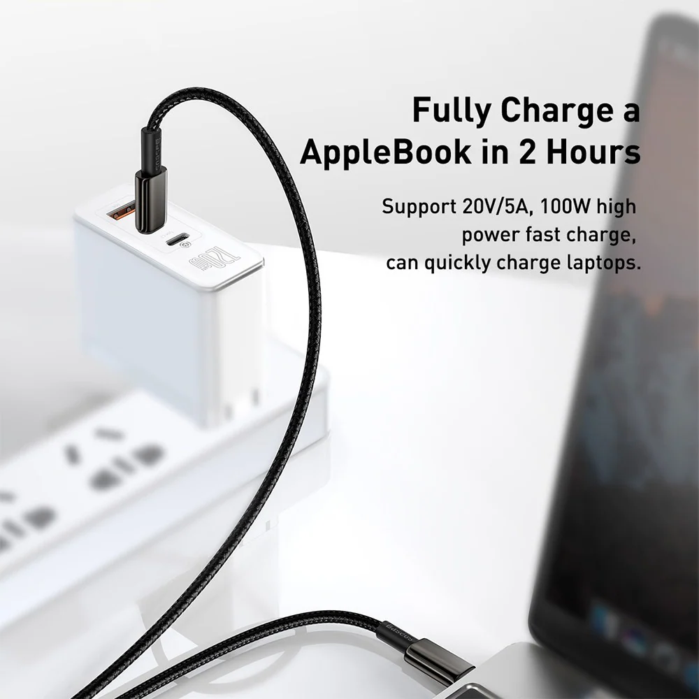 Baseus Tungsten Gold Fast Charging Data Cable Type-C to Type-C 100W 1M Compatible for iPhone 15 16 Series - Image 7