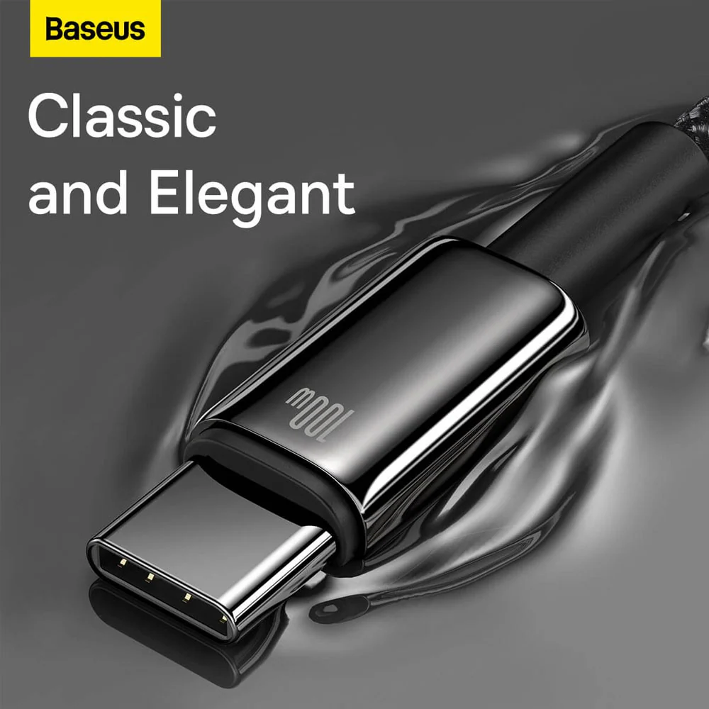 Baseus Tungsten Gold Fast Charging Data Cable USB to Type-C 100W 2m - Black - Image 3