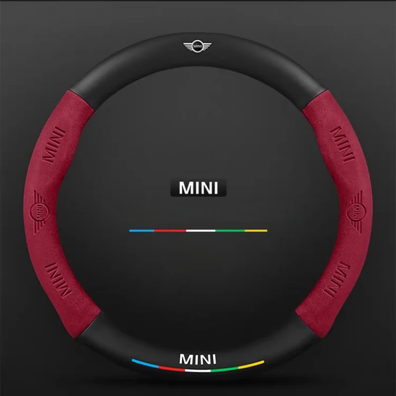 BMW Leather-Texture Suede Steering Wheel Cover – Non-Slip, Durable, Sporty Feel & Steering Wheel Protection For Mini Cooper - Image 6