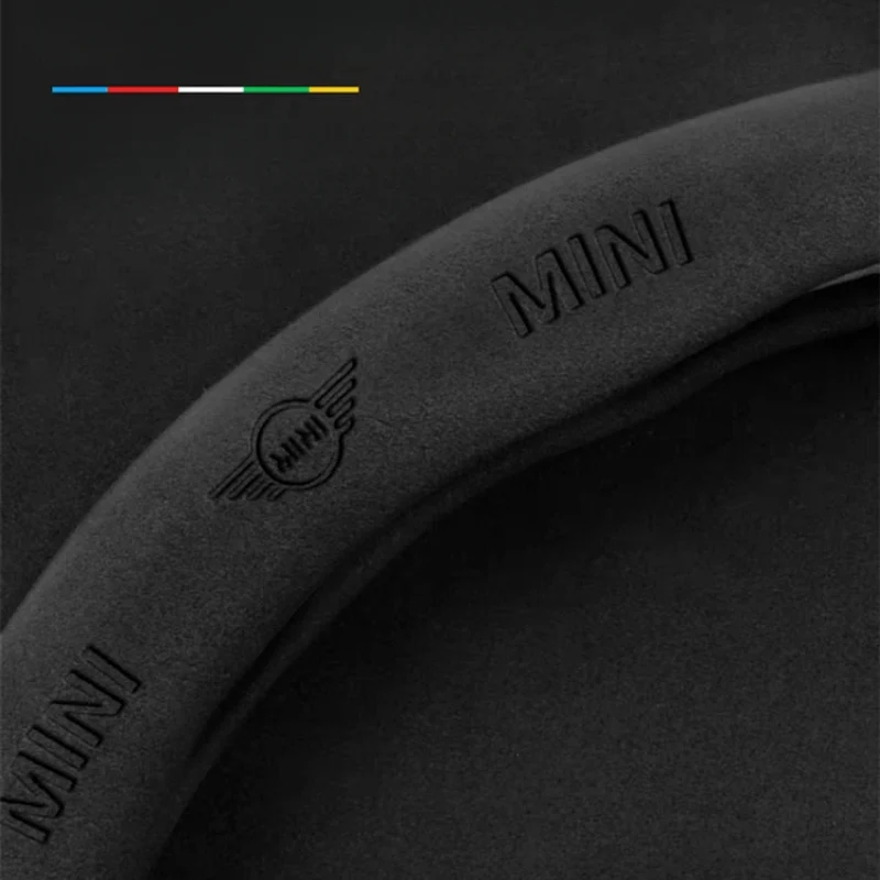 BMW Leather-Texture Suede Steering Wheel Cover – Non-Slip, Durable, Sporty Feel & Steering Wheel Protection For Mini Cooper - Image 8