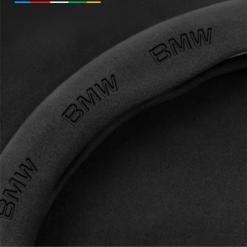 BMW Luxury Carbon Fiber Leather & Soft Suede Touch, Enhanced Grip Steering Wheel Cover For 3 Series, 4 Series, 5 Series, 6 Series, 7 Series, X1, X3, X4, X5, X6, X7 - Image 6