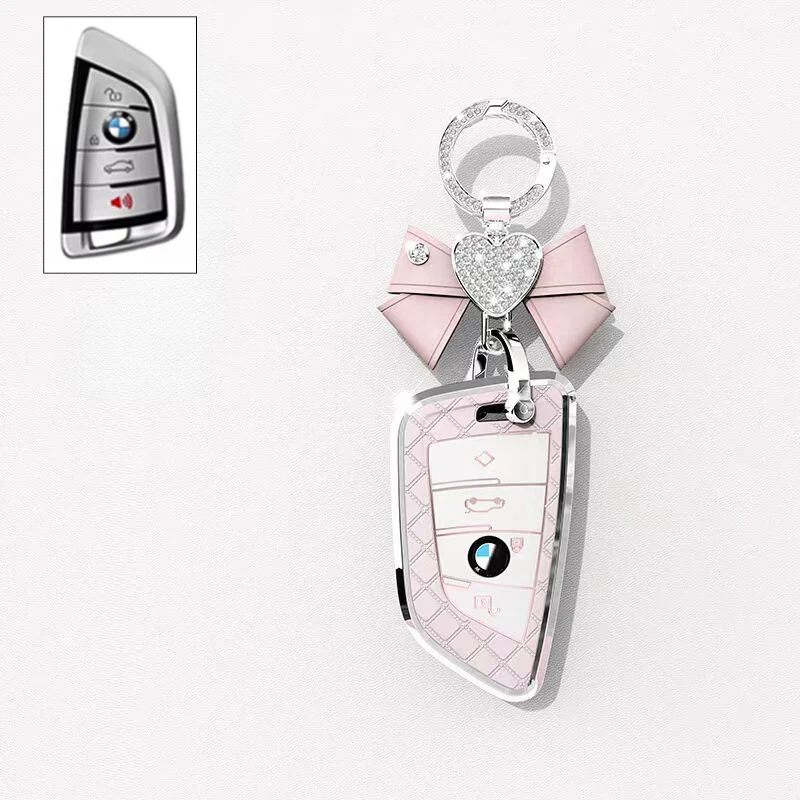 BMW Luxury Diamond Pattern Key Fob Case For X1, X2, X3, X4, X5, X6, X7 & 1, 3, 5, 7 Series - Image 9